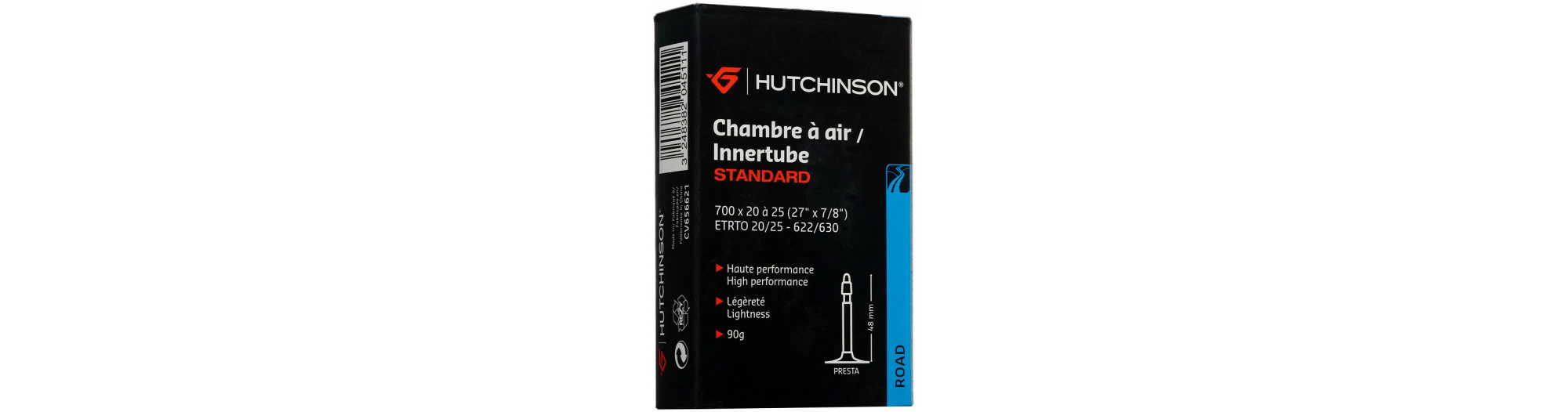 HUTCHINSON Chambre à Air 700x20-25 Valve Presta 48mm 3 HUTCHINSON Chambre à Air 700x20-25 Valve Presta 48mm